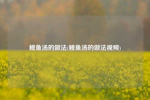 鳗鱼汤的做法(鳗鱼汤的做法视频)