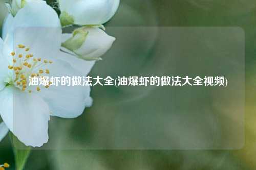油爆虾的做法大全(油爆虾的做法大全视频)