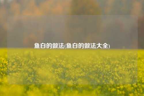 鱼白的做法(鱼白的做法大全)